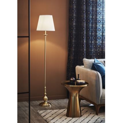 Markslöjd 106322 - Lattialamppu IMPERIA 1xE27/60W/230V messinki