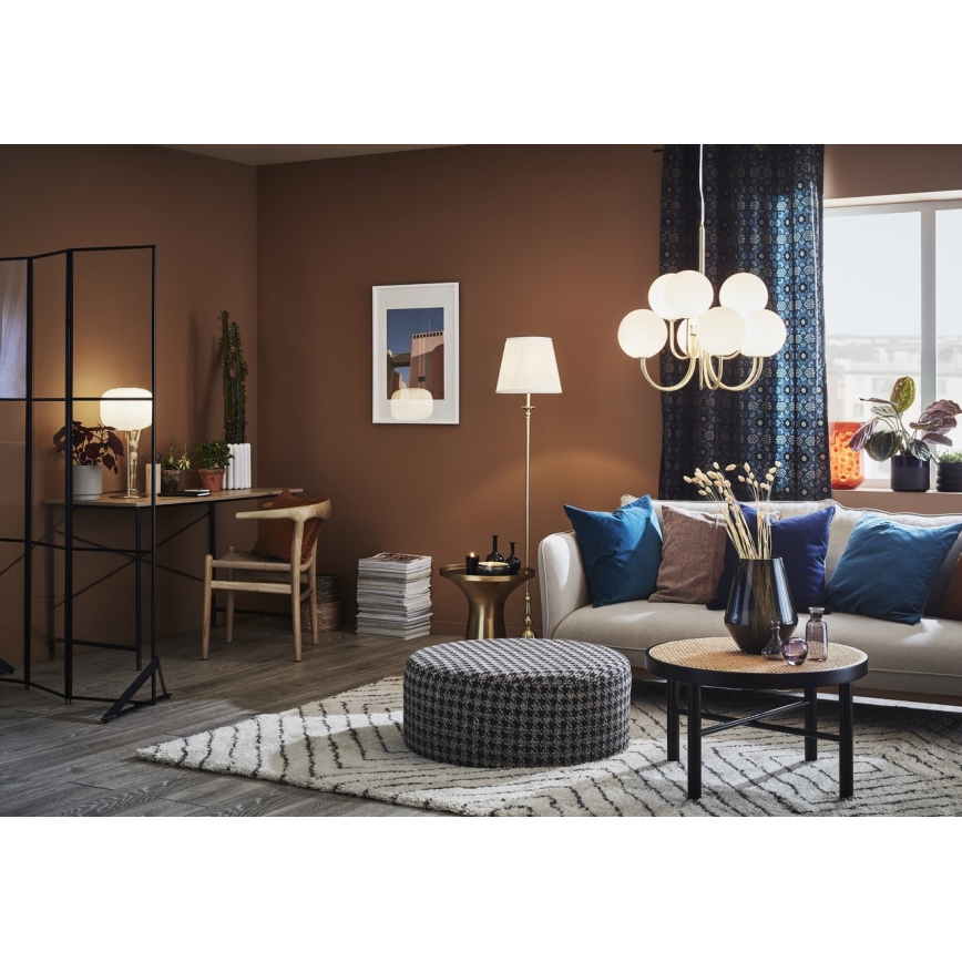 Markslöjd 106322 - Lattialamppu IMPERIA 1xE27/60W/230V messinki