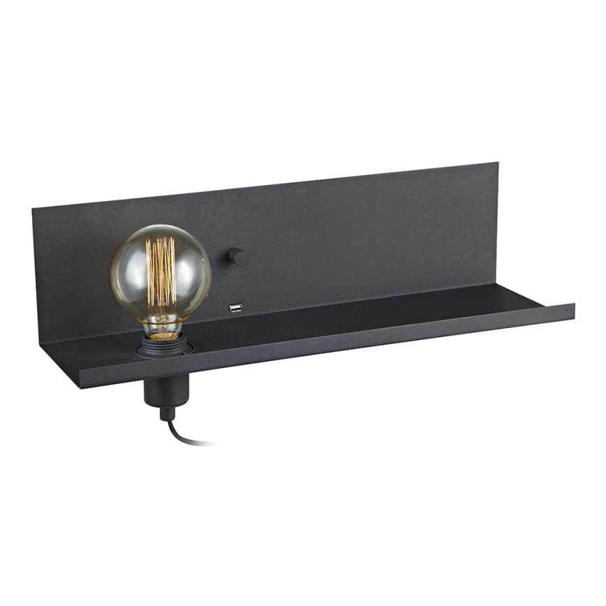 Markslöjd 106482 - himmennettävä seinävalaisin USB MULTI 1xE27 / 60W / 230V