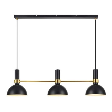 Markslöjd 106971 - Kattokruunu narulla LARRY 3xE27/60W/230V musta/kultainen