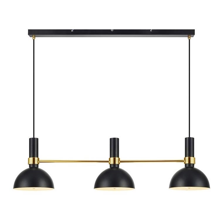 Markslöjd 106971 - Kattokruunu narulla LARRY 3xE27/60W/230V musta/kultainen