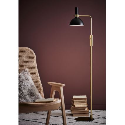 Markslöjd 106972 - Himmennettävä lattiavalaisin LARRY 1xE27/60W/230V musta/kultainen