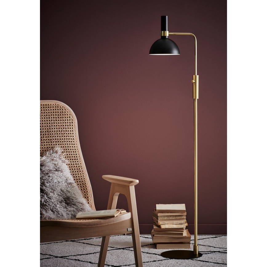 Markslöjd 106972 - Himmennettävä lattiavalaisin LARRY 1xE27/60W/230V musta/kultainen