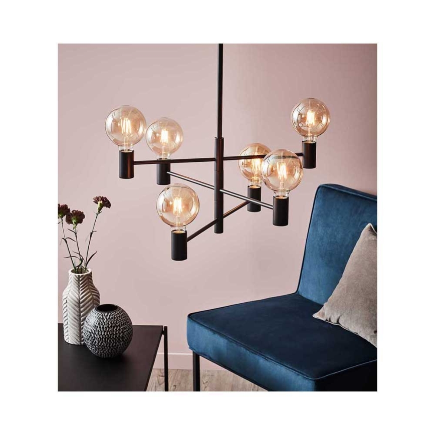 Markslöjd 107281 - Kattokruunu narulla CAPITAL 6xE27/60W/230V