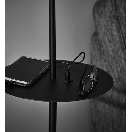 Markslöjd 107307 - Lattiavalaisin USB LINEAR 1xE14 / 40W / 230V
