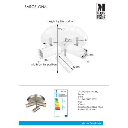 Markslöjd 107350 - Kohdevalo BARCELONA 3xGU10/12W/230V