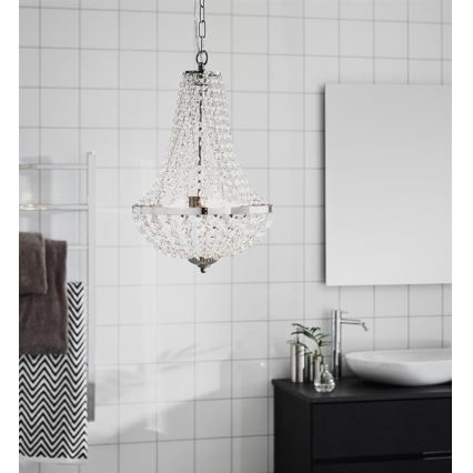 Markslöjd 107550 - Kylpyhuoneen kristallikattokruunu ketjussa GRÄNSÖ 2xG9/20W/230V IP44