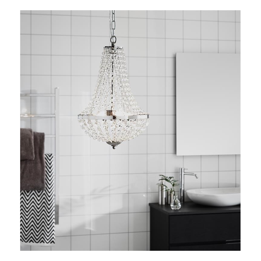 Markslöjd 107550 - Kylpyhuoneen kristallikattokruunu ketjussa GRÄNSÖ 2xG9/20W/230V IP44