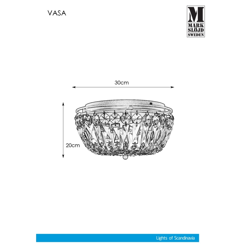 Markslöjd 107587 - Kattovalo VASA 3xE14/40W/230V