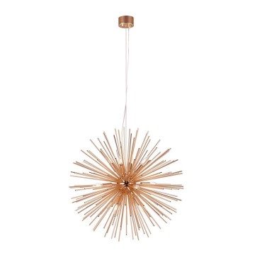 Markslöjd 107752 - Kattokruunu johdossa SOLEIL 12xE14/20W/260V Ruusukulta