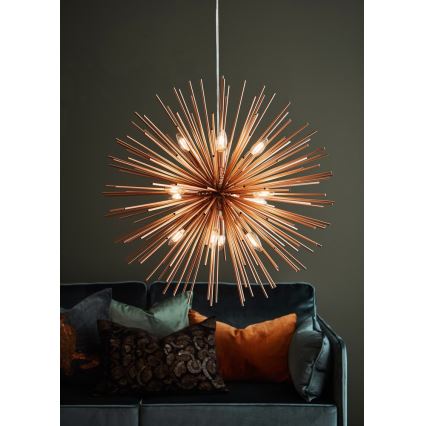 Markslöjd 107752 - Kattokruunu johdossa SOLEIL 12xE14/20W/260V Ruusukulta