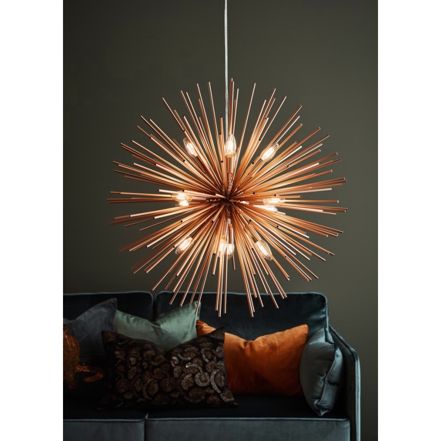 Markslöjd 107752 - Kattokruunu johdossa SOLEIL 12xE14/20W/260V Ruusukulta
