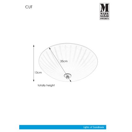 Markslöjd 107758 - Kattovalo CUT 2xE14/40W/230V halkaisija 35 cm