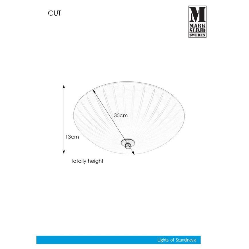 Markslöjd 107758 - Kattovalo CUT 2xE14/40W/230V halkaisija 35 cm