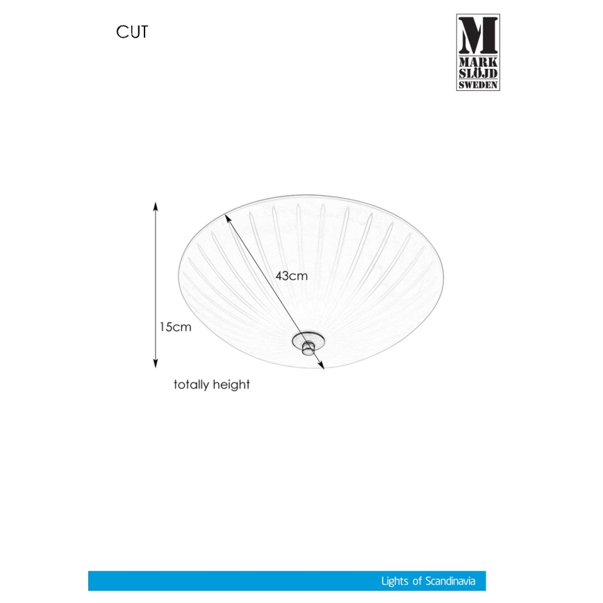 Markslöjd 107759 - Kattovalo CUT 3xE14/40W/230V halkaisija 43 cm
