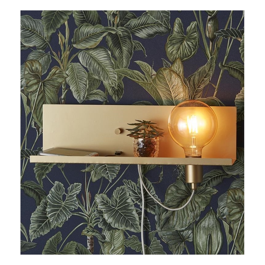 Markslöjd 107791 - Himmennettävä seinävalaisin USB MULTI 1xE27 / 60W / 230V