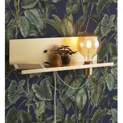 Markslöjd 107791 - Himmennettävä seinävalaisin USB MULTI 1xE27 / 60W / 230V
