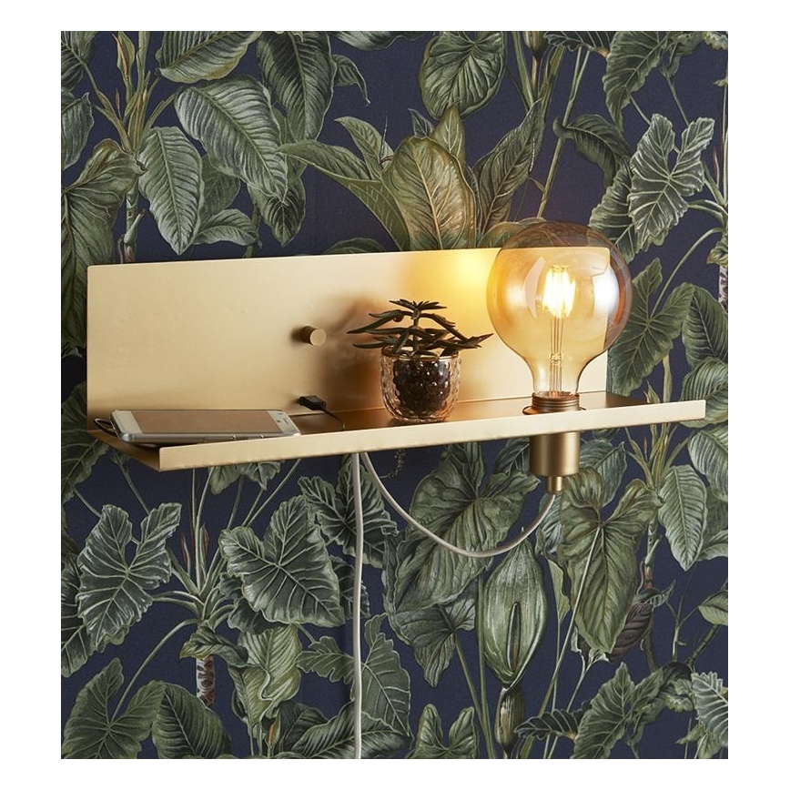 Markslöjd 107791 - Himmennettävä seinävalaisin USB MULTI 1xE27 / 60W / 230V
