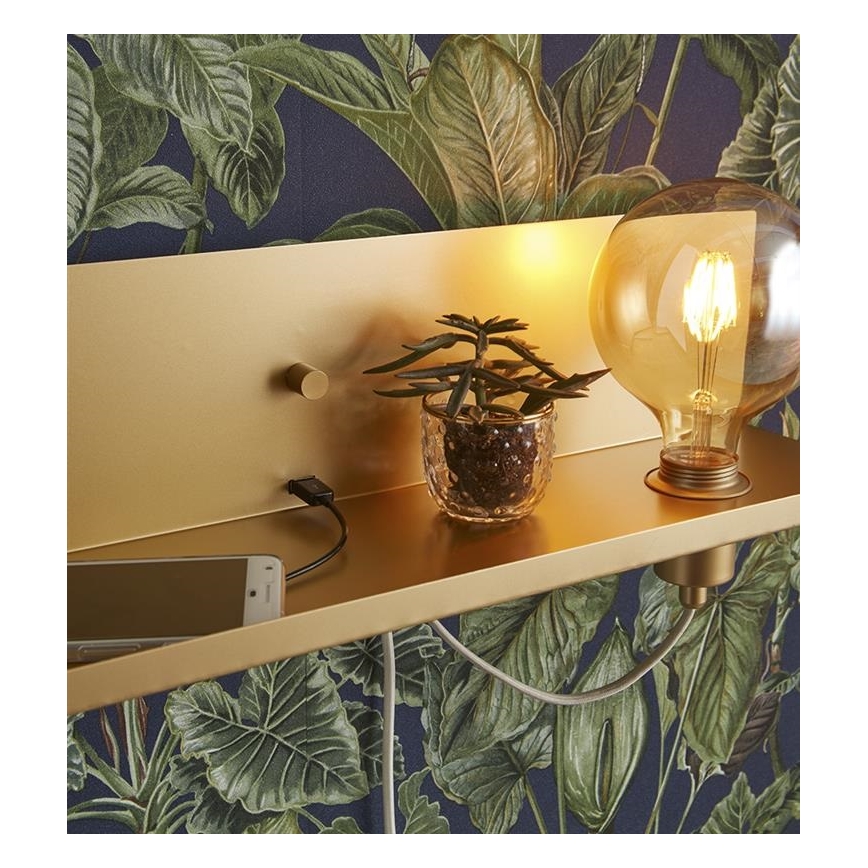 Markslöjd 107791 - Himmennettävä seinävalaisin USB MULTI 1xE27 / 60W / 230V