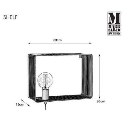 Markslöjd 107815 - Seinävalaisin SHELF 1xE27/60W/230V