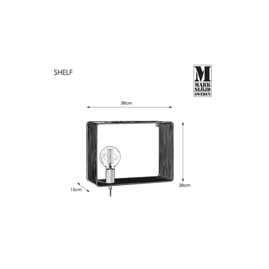 Markslöjd 107815 - Seinävalaisin SHELF 1xE27/60W/230V