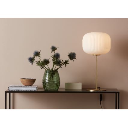 Markslöjd 107819 - Pöytävalaisin SOBER 1xE27/60W/230V valkoinen/messinki