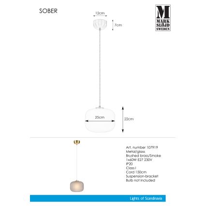 Markslöjd 107919 - Kattokruunu narulla SOBER 1xE27/20W/230V
