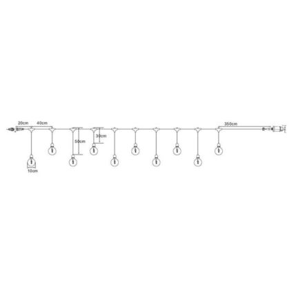 Markslöjd 108021 - LED-ulkoketju GARDEN24 START 7,5m 10xLED / 2,9W / 230V IP44