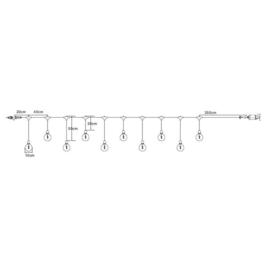 Markslöjd 108021 - LED-ulkoketju GARDEN24 START 7,5m 10xLED / 2,9W / 230V IP44