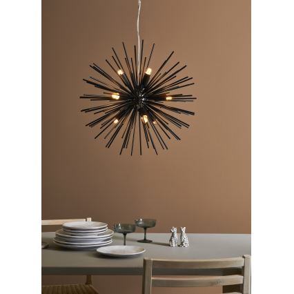 Markslöjd 108048 - Kattokruunu johdossa SOLEIL 9xE14/20W/230V musta
