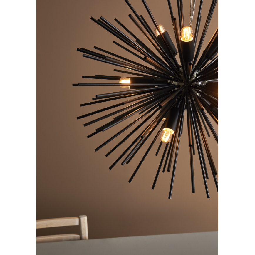 Markslöjd 108048 - Kattokruunu johdossa SOLEIL 9xE14/20W/230V musta