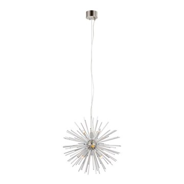 Markslöjd 108049 - Kattokruunu johdossa SOLEIL 9xE14/20W/230V hopea