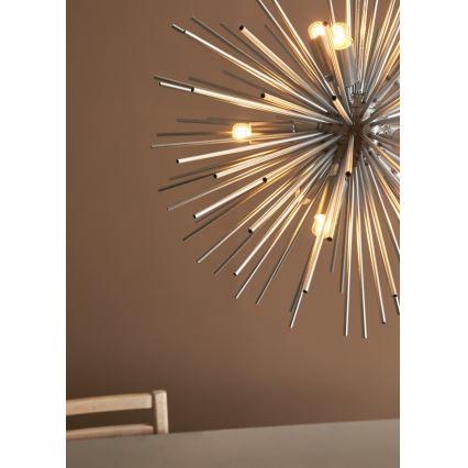 Markslöjd 108049 - Kattokruunu johdossa SOLEIL 9xE14/20W/230V hopea