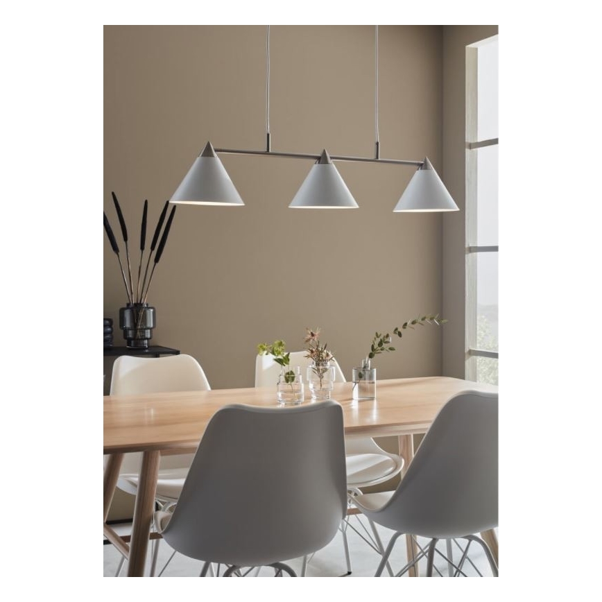 Markslöjd 108075 - Kattokruunu narulla KLINT 3xE14/40W/230V valkoinen