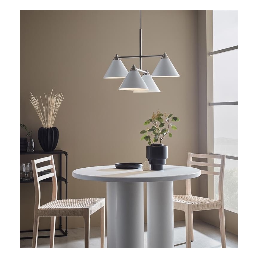 Markslöjd 108077 - Kattokruunu narulla KLINT 4xE14/40W/230V valkoinen
