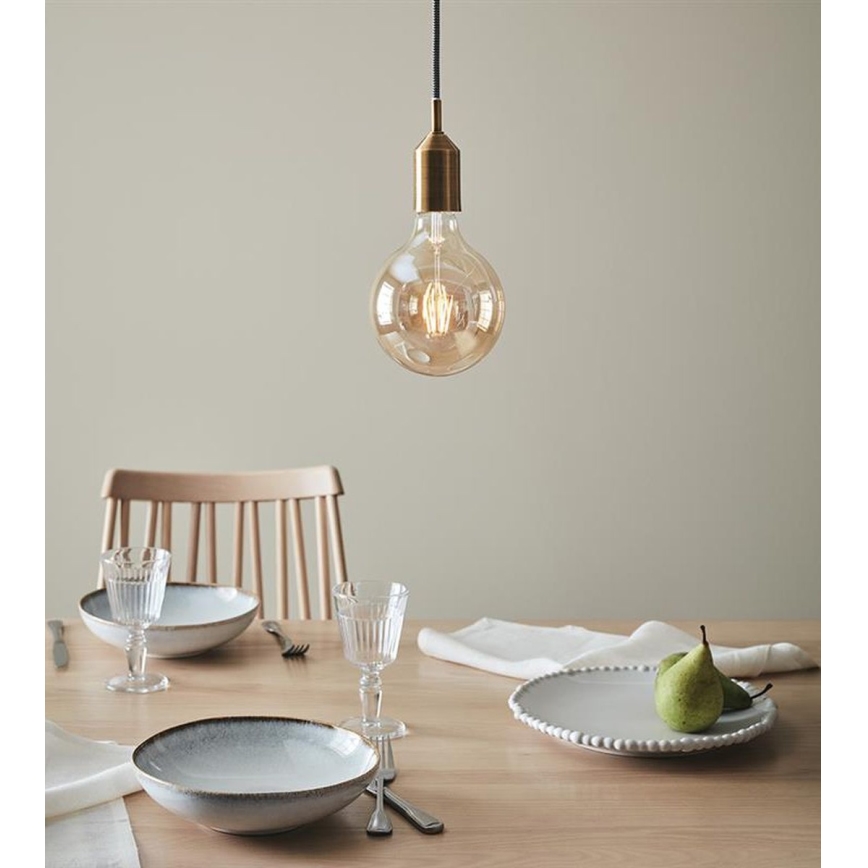 Markslöjd 108098 - Kattokruunu narulla BRONX 1xE27 / 60W / 230V pronssi