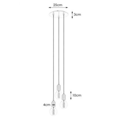 Markslöjd 108099 - Kattokruunu narulla BRONX 3xE27/60W/230V pronssi