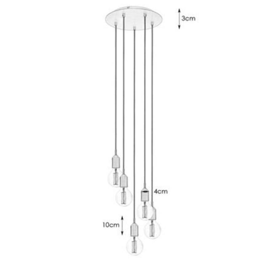 Markslöjd 108100 - Kattokruunu narulla BRONX 5xE27/60W/230V pronssi