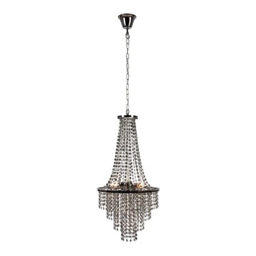Markslöjd 108124 - Kristalli-ketjukattokruunu ALLINGTON 3xE14/25W/230V musta