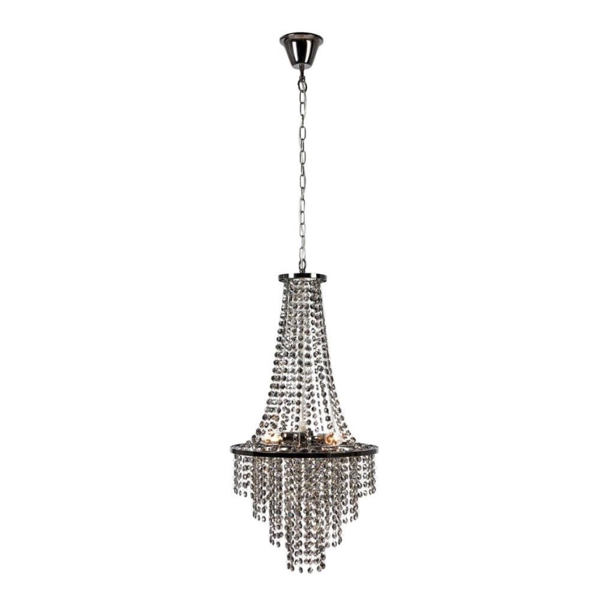 Markslöjd 108124 - Kristalli-ketjukattokruunu ALLINGTON 3xE14/25W/230V musta