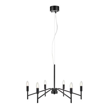Markslöjd 108209 - Kattokruunu johdossa MONARCH 6xE14/18W/230V musta