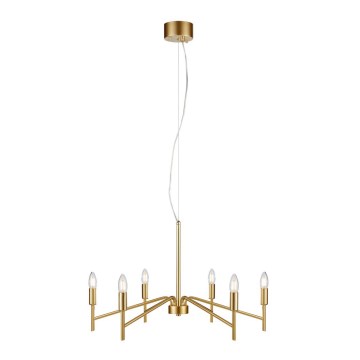 Markslöjd 108210 - Kattokruunu johdossa MONARCH 6xE14/18W/230V kulta