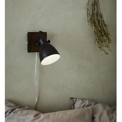 Markslöjd 108211 - Seinäkohdevalo NATIVE 1xE14/18W/230V musta/ruskea