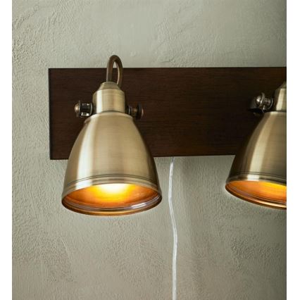 Markslöjd 108214 - Seinäkohdevalo NATIVE 2xE14/18W/230V messinki/ruskea