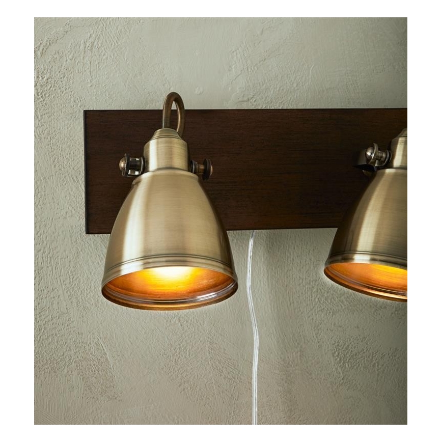 Markslöjd 108214 - Seinäkohdevalo NATIVE 2xE14/18W/230V messinki/ruskea