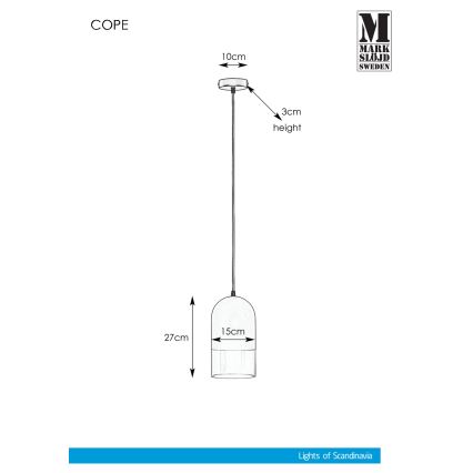 Markslöjd 108225 - Kattokruunu johdossa COPE 1xE14/18W/230V