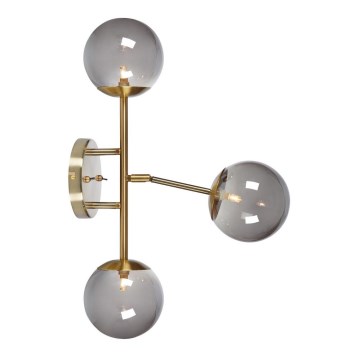 Markslöjd 108253 - Seinävalo TRINITY 3xG9/20W/230V kulta/harmaa