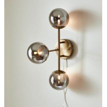 Markslöjd 108253 - Seinävalo TRINITY 3xG9/20W/230V kulta/harmaa