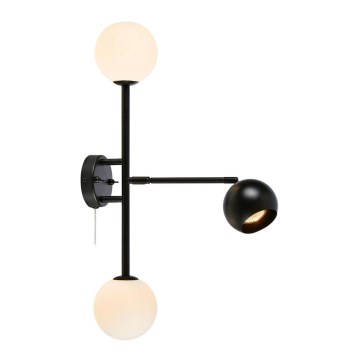 Markslöjd 108255 - Seinävalo BESIDE 2xG9/20W/230V + 1xGU10/7W/230V musta