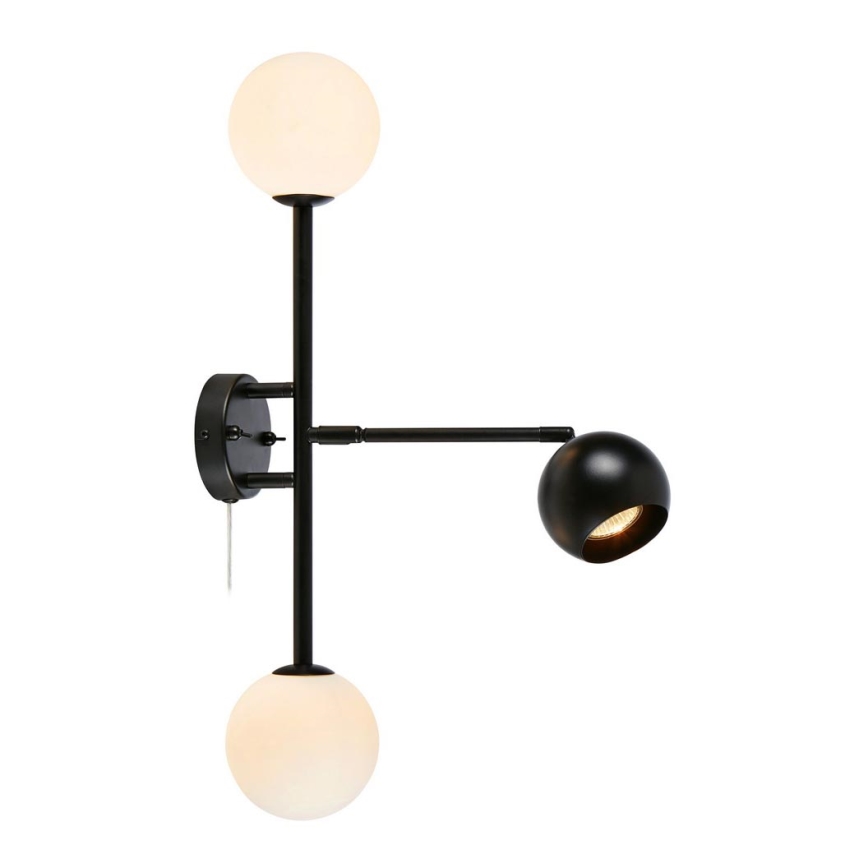 Markslöjd 108255 - Seinävalo BESIDE 2xG9/20W/230V + 1xGU10/7W/230V musta